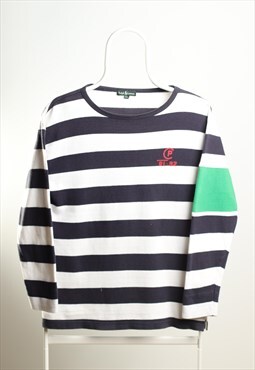 RL 92 Vintage Crewneck Striped Top Navy and White