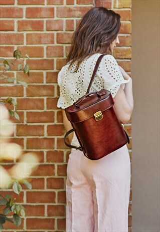 ALEX BACKPACK- UNIQUE FULL LEATHER ROUND BACKPACK