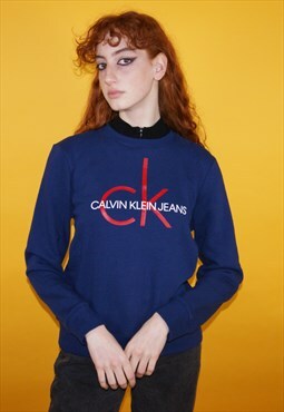 Vintage Calvin Klein Jeans Centre Logo Jumper / Sweatshirt