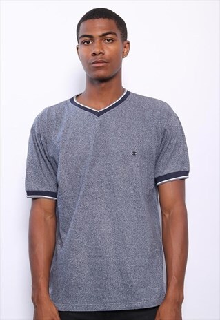 VINTAGE CHAMPION LOGO T-SHIRT BLUE