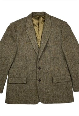 Harris Tweed Vintage Men's  Herringbone  Wool Jacket