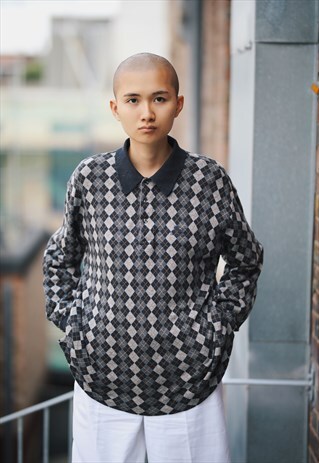 VINTAGE BURBERRY LONG SLEEVE POLO SHIRT TOP
