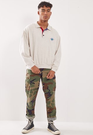 VINTAGE LONG SLEEVE POLO TOP
