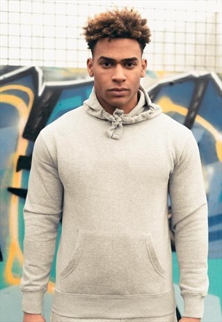 RELAXED HOODY & CUFFED JOGGER TRACKSUIT SET - HEATHER GREY
