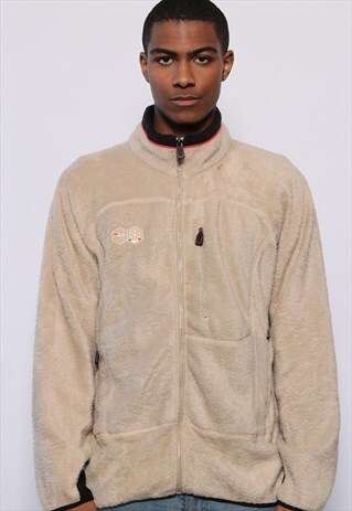 VINTAGE FILA FULL ZIP FLEECE BEIGE