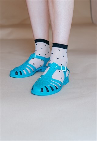 VINTAGE 90S PASTEL BLUE JELLY SANDALS