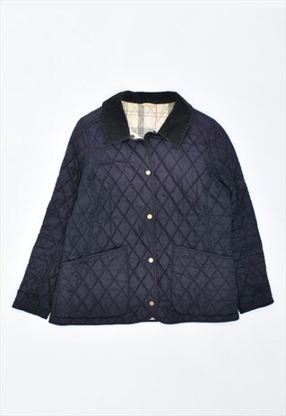 VINTAGE 90'S BARBOUR QUILTED JACKET NAVY BLUE
