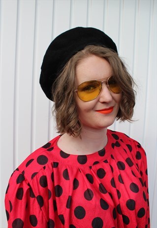VINTAGE BLACK KANGOL WOOL BERET