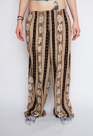 VINTAGE FLORAL PRINT FESTIVAL TROUSERS