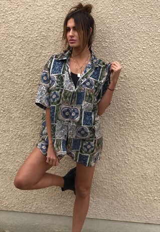 PATTERNED OVERSIZED RETRO VINTAGE UNISEX FESTIVAL SHIRT
