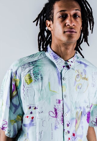 VINTAGE 90S FLORAL CRAZY PATTERN SHIRT IN MULTICOLOUR