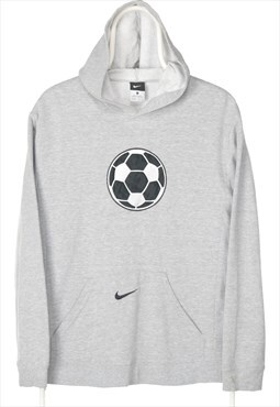 Grey Nike Middle Swoosh Hoodie - Large