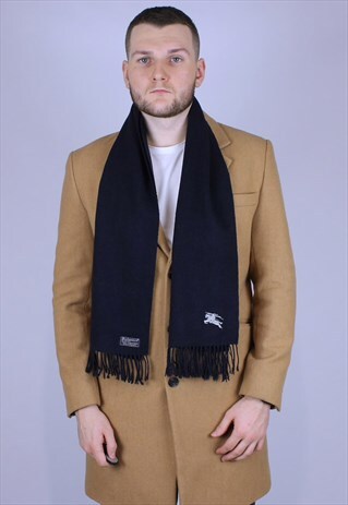 BURBERRY VINTAGE SCARF DARK BLUE