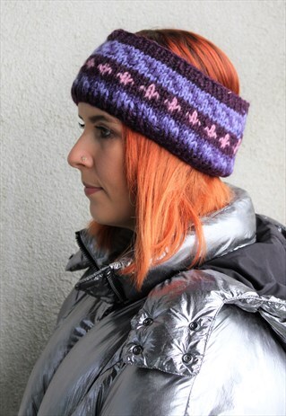 BOHO WINTER HEADBAND PURPLE