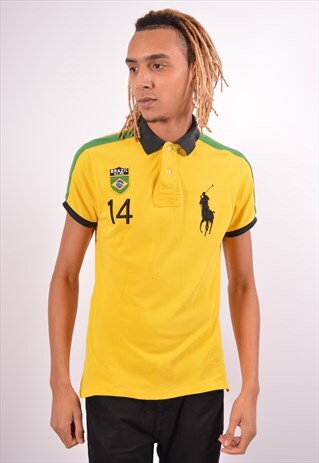 VINTAGE POLO RALPH LAUREN BRAZIL 14 POLO SHIRT YELLOW