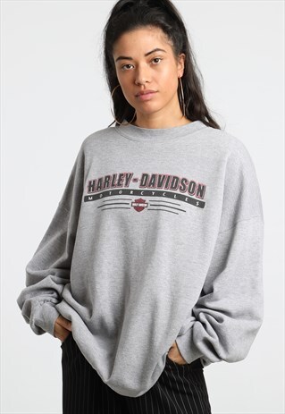 90S HARLEY DAVIDSON PRINT SPELL OUT SWEATSHIRT