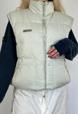 00s off white puffer gilet with large pocket detail