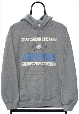 Wolverines Volleyball Graphic Grey Hoodie Womens