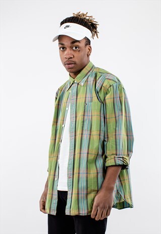 VINTAGE 90S TOMMY HILFIGER LONGSLEEVE SHIRT IN GREEN