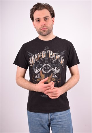 HARD ROCK CAFE MENS VINTAGE T-SHIRT TOP MEDIUM BLACK 90S