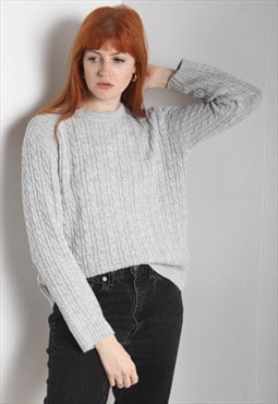 Vintage Light Cable Knit Jumper Grey