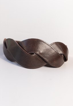 Brown woven waist belt