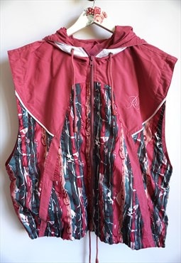 Vintage Bomber style Vest Windbreaker Jacket Pink Outwear