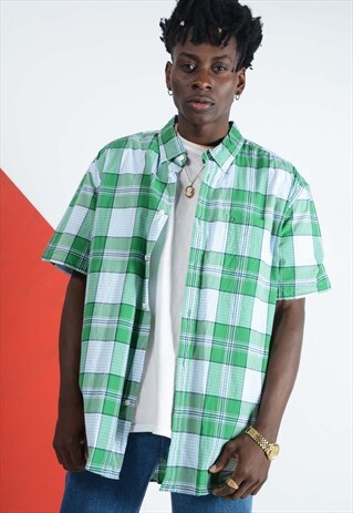 VINTAGE TOMMY HILFIGER SHIRT IN GREEN WITH LOGO.