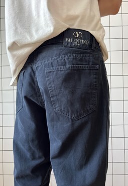Vintage VALENTINO Jeans Denim Pants 90s Navy Blue