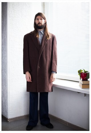 VINTAGE 70'S BROWN WOOL COAT