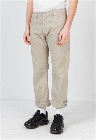 VINTAGE BEIGE LEVI'S 551 FIT CORDUROY TROUSERS BOTTOMS