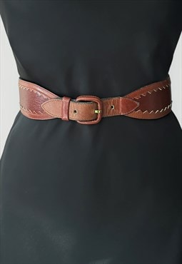 Daniel Hechter Vintage 80's Brown Leather Ladies Belt