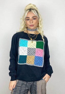 The white rabbit - black crochet squares