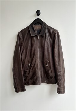 Hugo Boss Brown Leather Jacket
