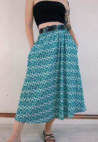 FUNKY 70S 60S SWING MIDI SKIRT