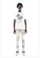 SHORT SLEEVE CREW NECK TEE "HANG LOOSE" IN VINTAGE WHITE