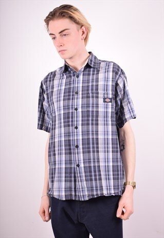 DICKIES MENS VINTAGE SHIRT MEDIUM BLUE 90S