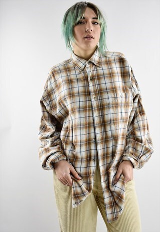 VINTAGE WRANGLER MENSY SLOUCH CHECKED SHIRT