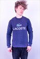 VINTAGE LACOSTE SWEATSHIRT SPELL OUT BLUE SMALL 