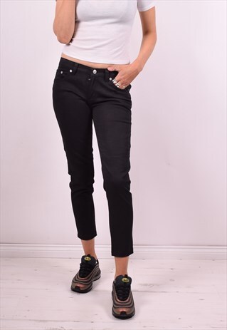 VERSACE WOMENS VINTAGE JEANS W28 L26 BLACK 90'S