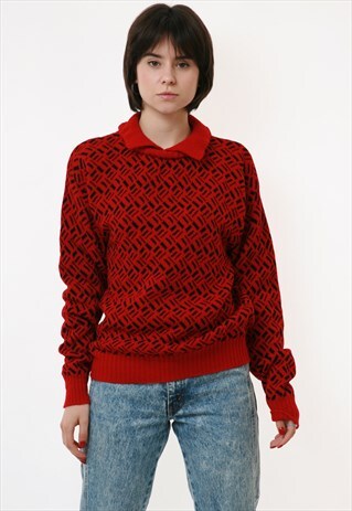 90S BENETTON WOOL SCANDI KNITWEAR SWEATER JUMPER 18487