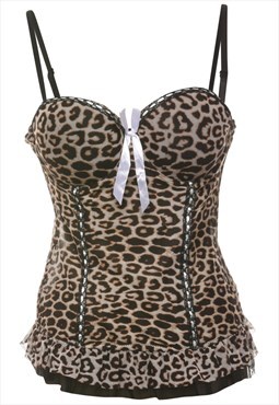 Vintage Leopard Print Corset - L