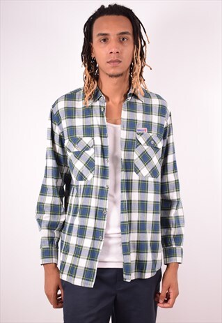 MENS VINTAGE SHIRT LARGE MULTI CHECK 90S