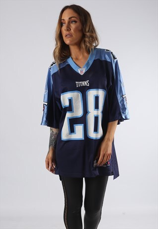 VINTAGE NFL OVERSIZED T-SHIRT FOOTBALL JERSEY TOP LONG (EDL)