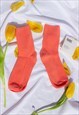 BRIGHT CORAL COLOUR BLOCK SOCKS