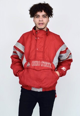 VINTAGE 90'S STARTER OHIO STATE RED & GREY COAT
