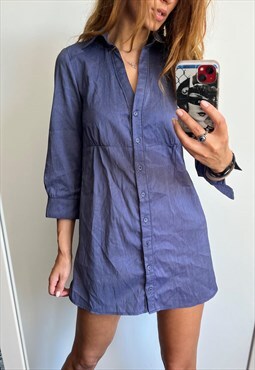 Purple Mini Casual Shirtdress S