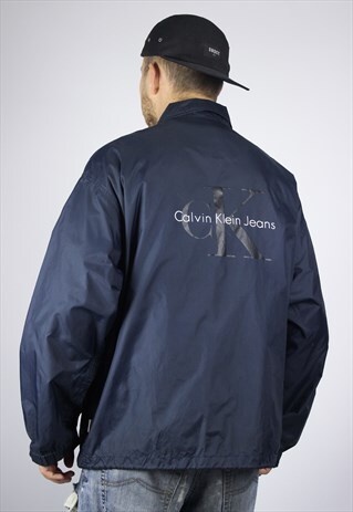 RARE VINTAGE MENS CALVIN KLEIN BIG LOGO COACH JACKET