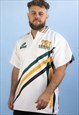 VINTAGE RUGBY TRI NATIONS POLO SHIRT IN WHITE XL