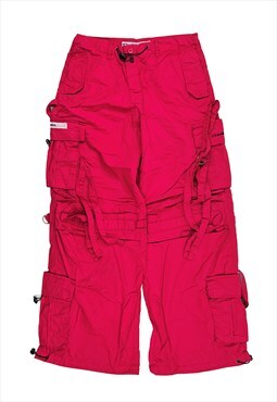 Vintage Criminal Damage Drome Cargo Pants in Hot Pink